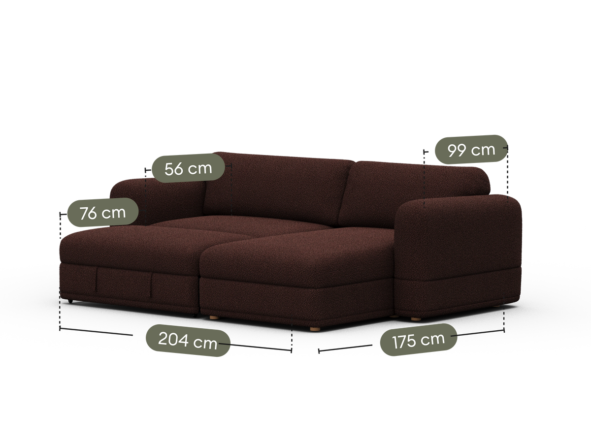 Wanda Sofa Bed [2nd Gen] - Burnt Mulberry (Luxe edition) / 3.5-Seater (Queen)