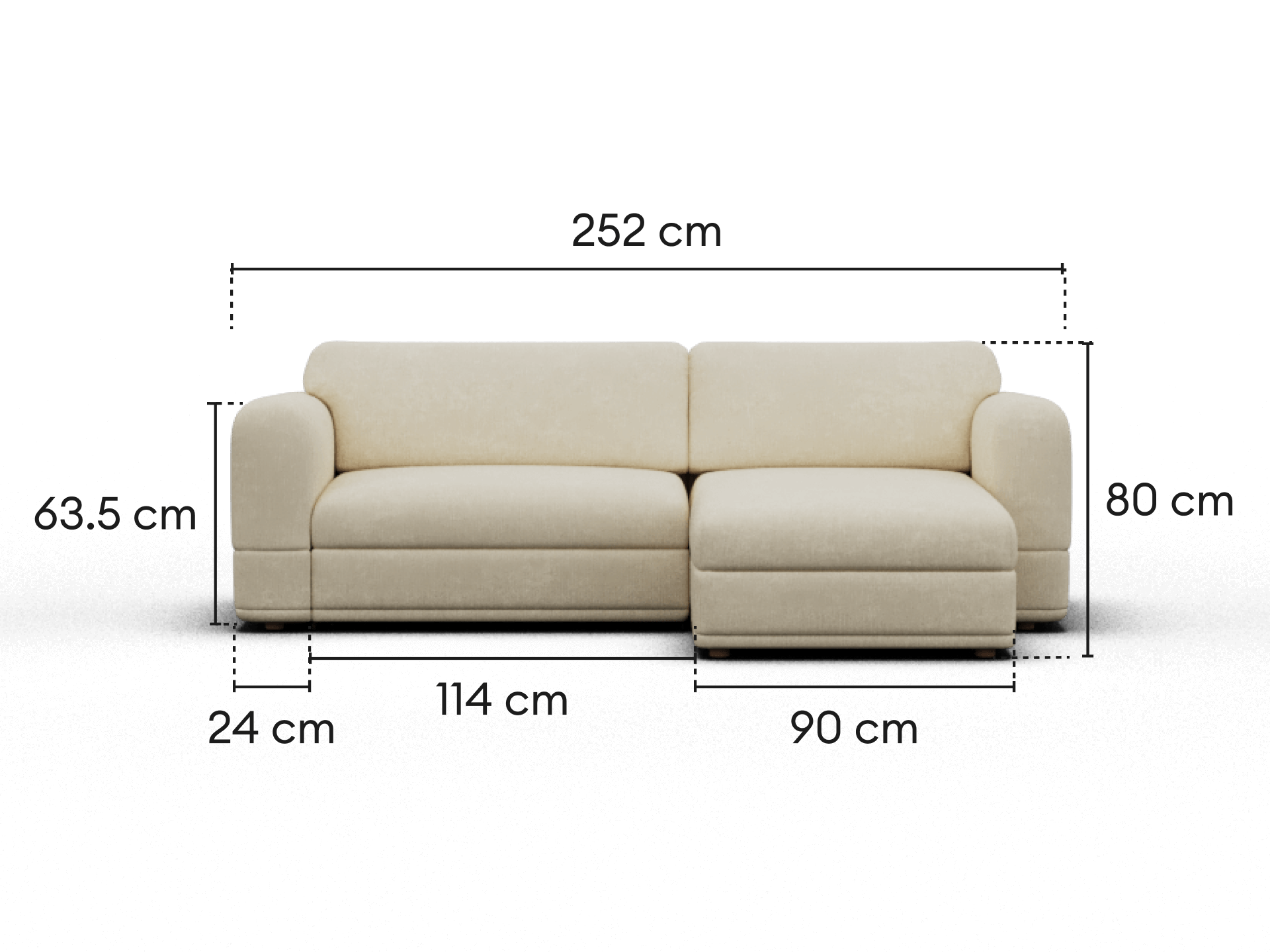 Wanda Sofa Bed [2nd Gen] - 3.5-Seater (Queen) / Pearl Moon