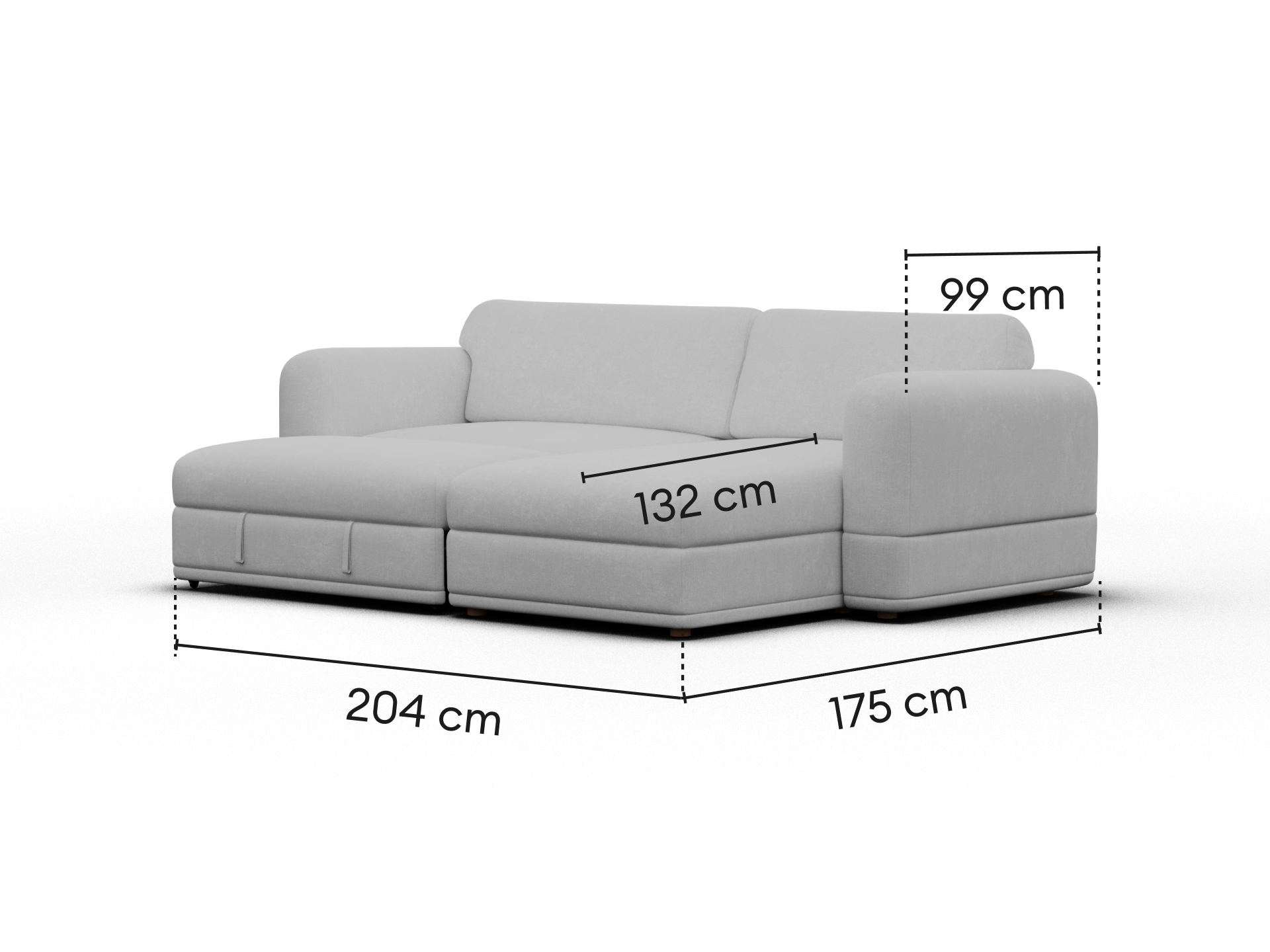Wanda Sofa Bed [2nd Gen] - 3.5-Seater (Queen) / Morning Fog
