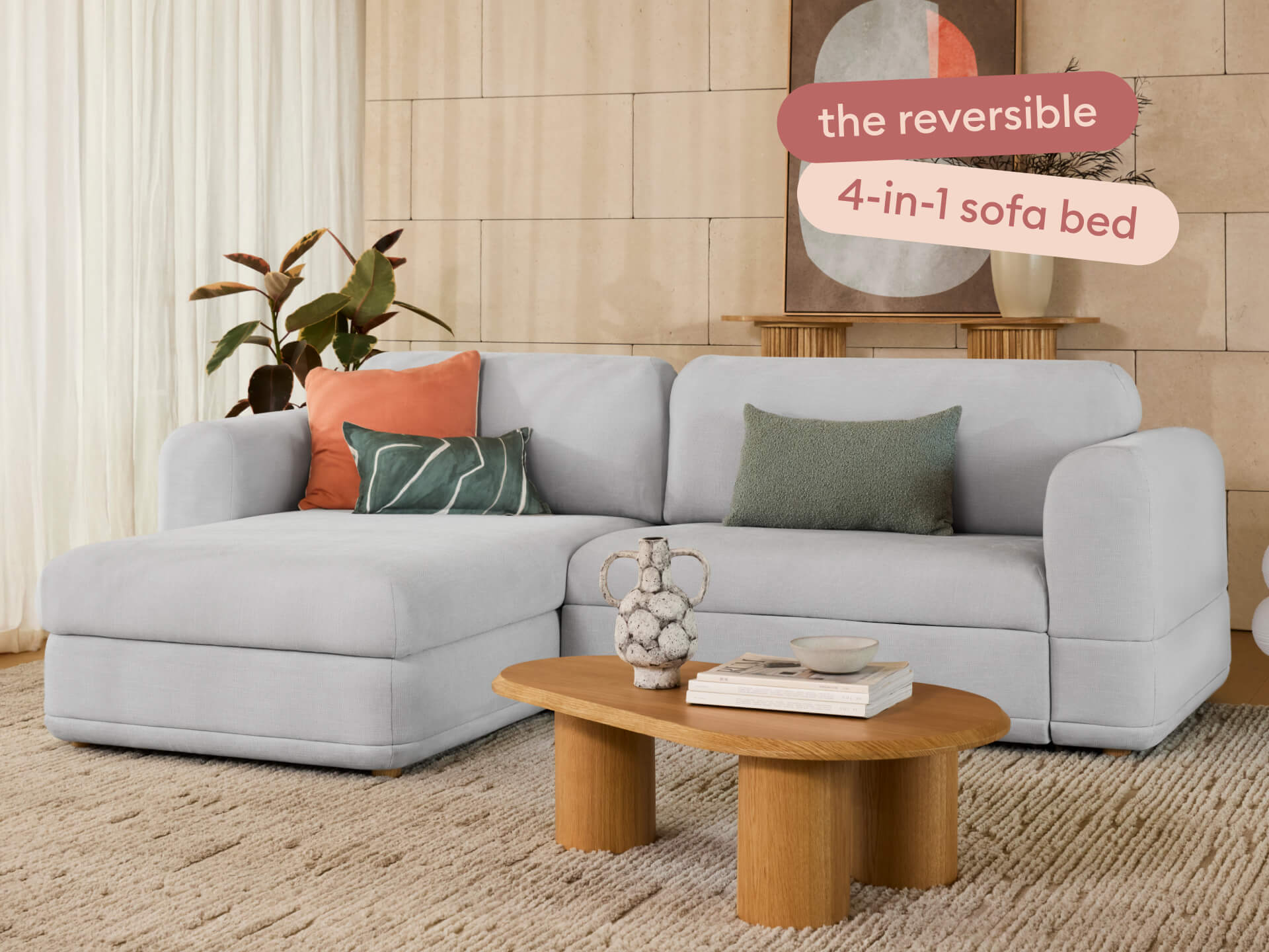 Wanda Sofa Bed [2nd Gen] - 3.5-Seater (Queen) / Morning Fog