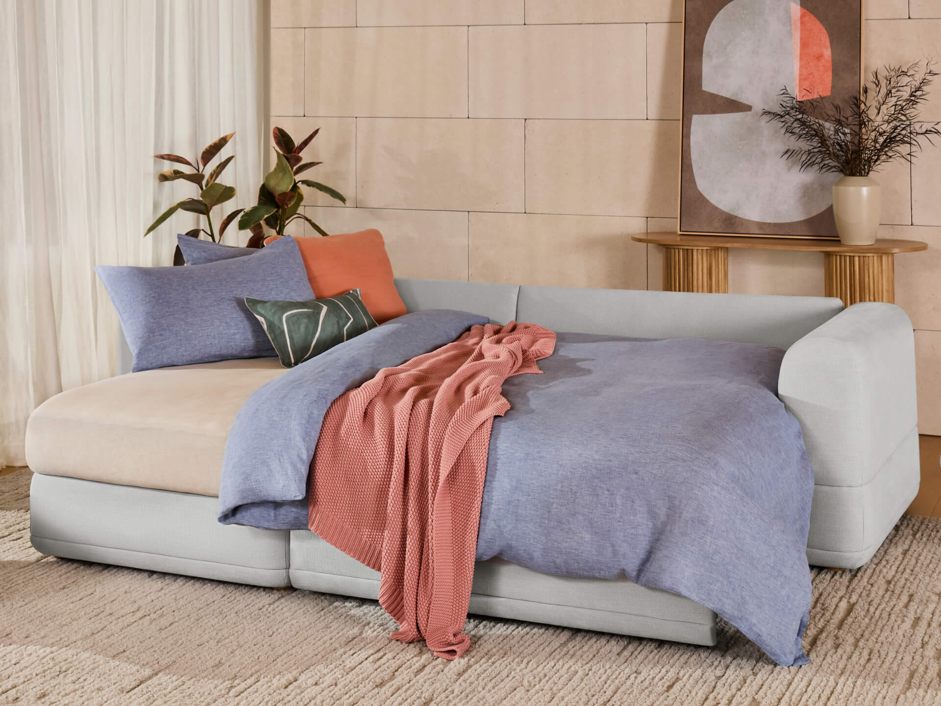 Wanda Sofa Bed [2nd Gen] - 3.5-Seater (Queen) / Morning Fog