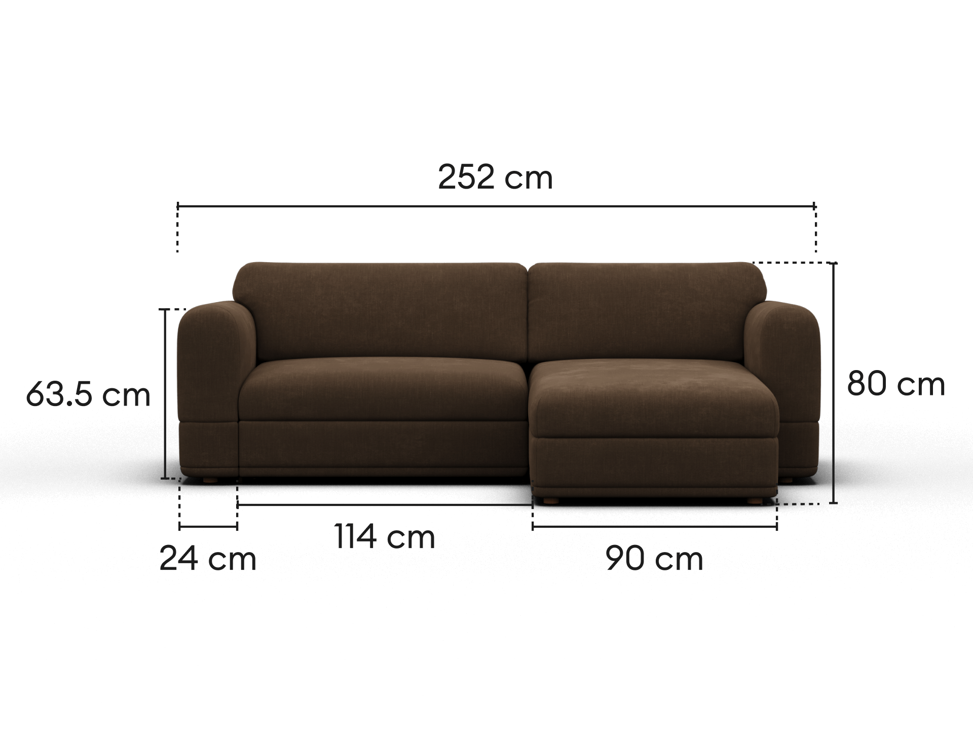 Wanda Sofa Bed [2nd Gen] - 3.5-Seater (Queen) / Midnight Mocha
