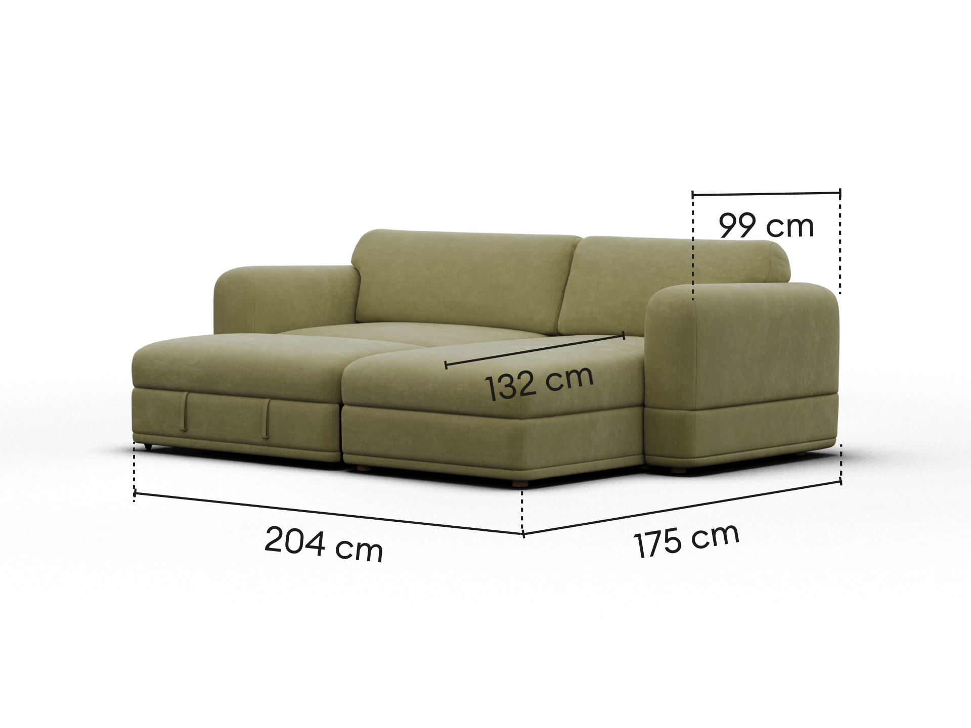 Wanda Sofa Bed [2nd Gen] - 3.5-Seater (Queen) / Olive Butter