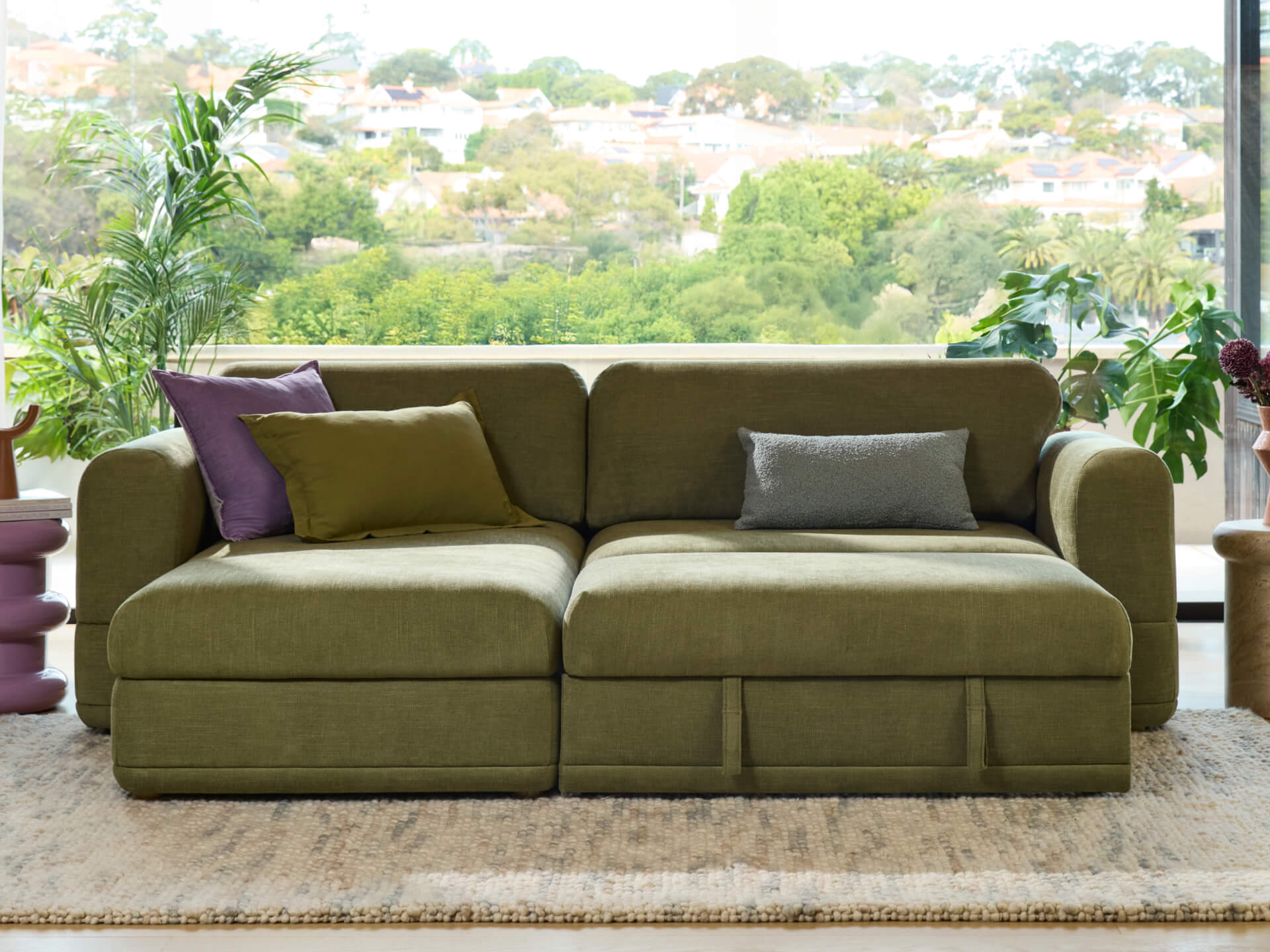 Wanda Sofa Bed [2nd Gen] - 3.5-Seater (Queen) / Olive Butter