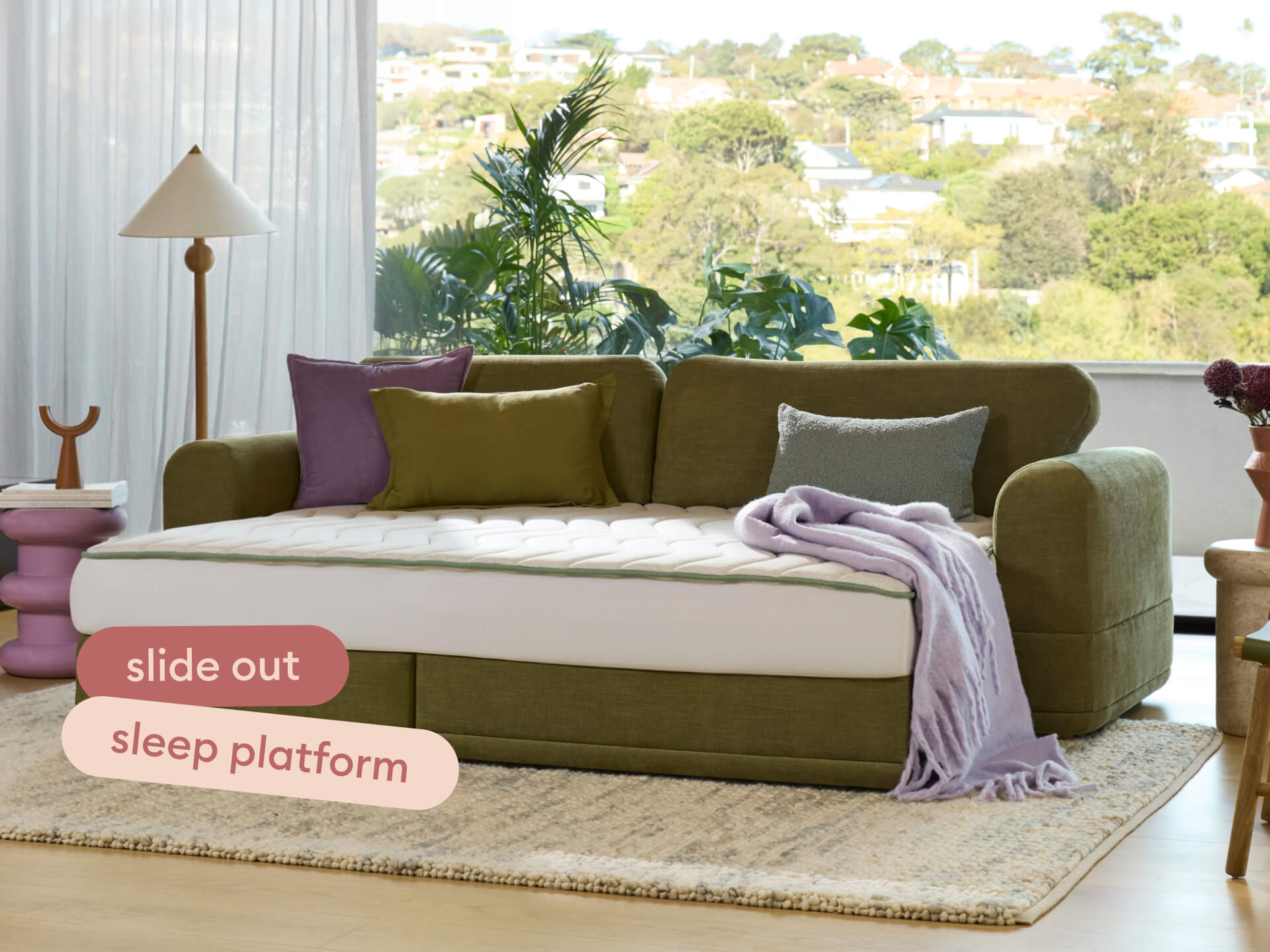 Wanda Sofa Bed [2nd Gen] - 3.5-Seater (Queen) / Olive Butter