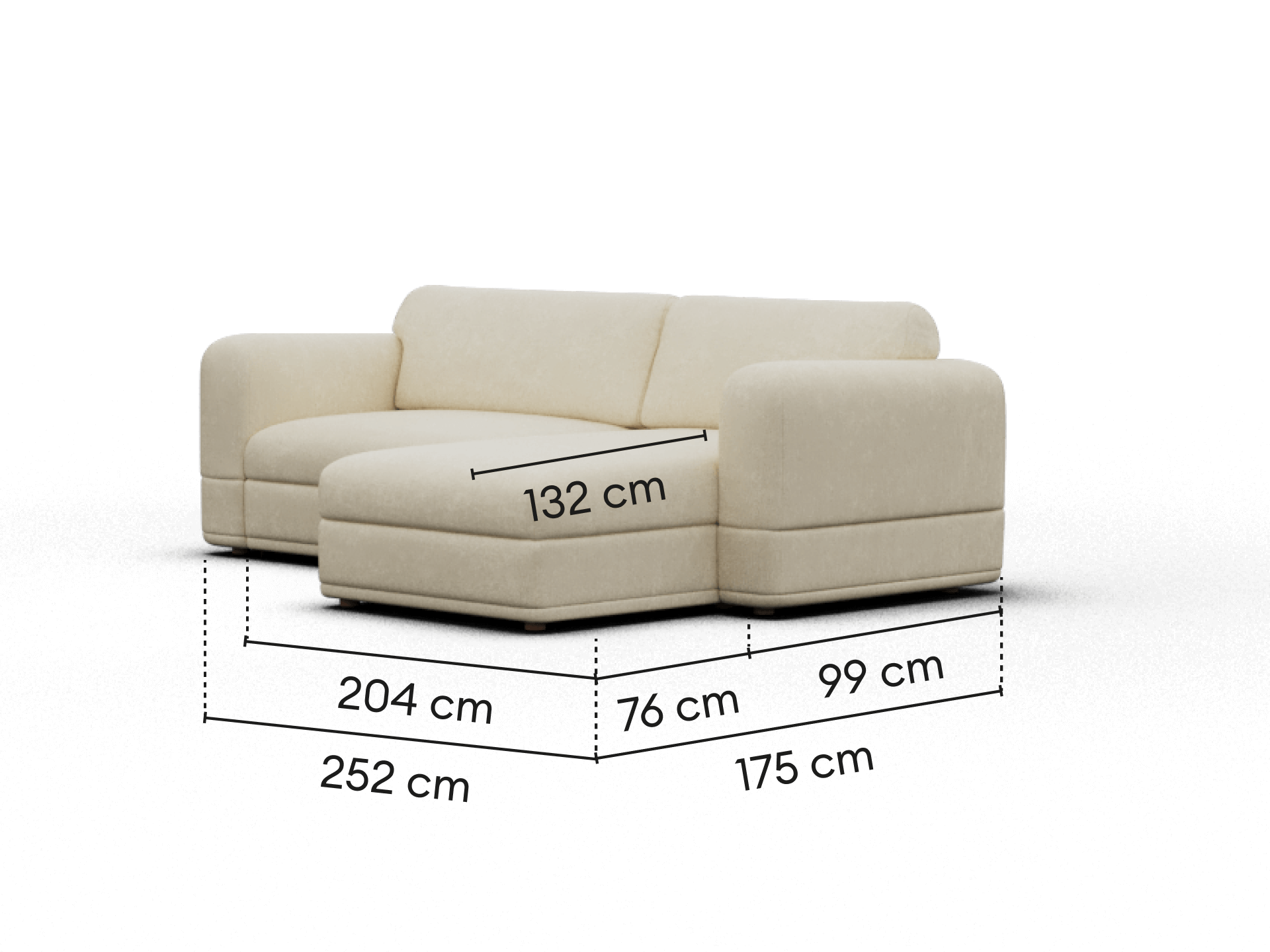 Wanda Sofa Bed [2nd Gen] - 3.5-Seater (Queen) / Pearl Moon