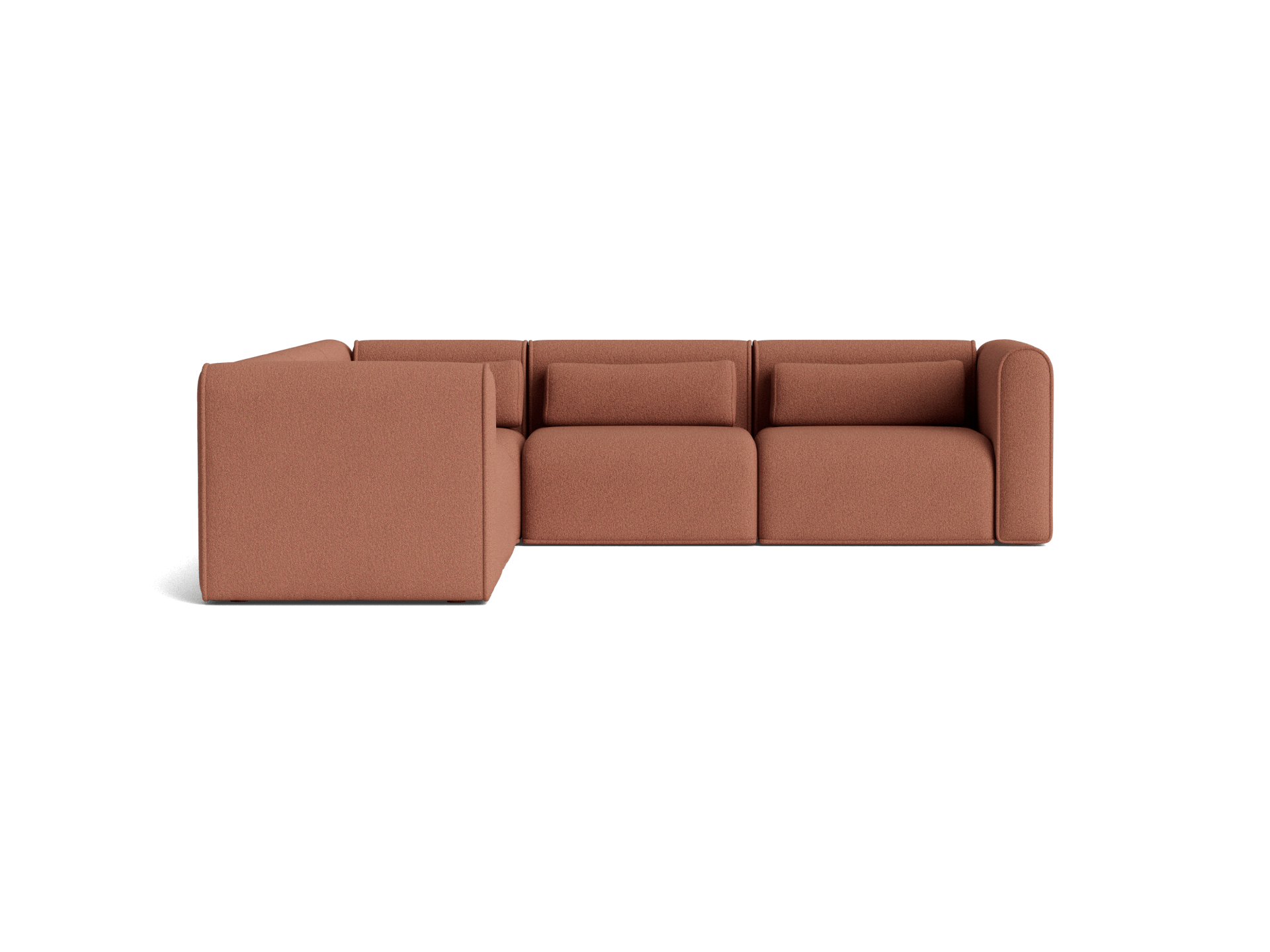 Brown sectional sofa with a left arm chaise, featuring plush cushions and a modern design. Perfect for contemporary living rooms.