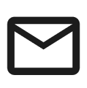A black envelope icon with a simple, minimalist design.