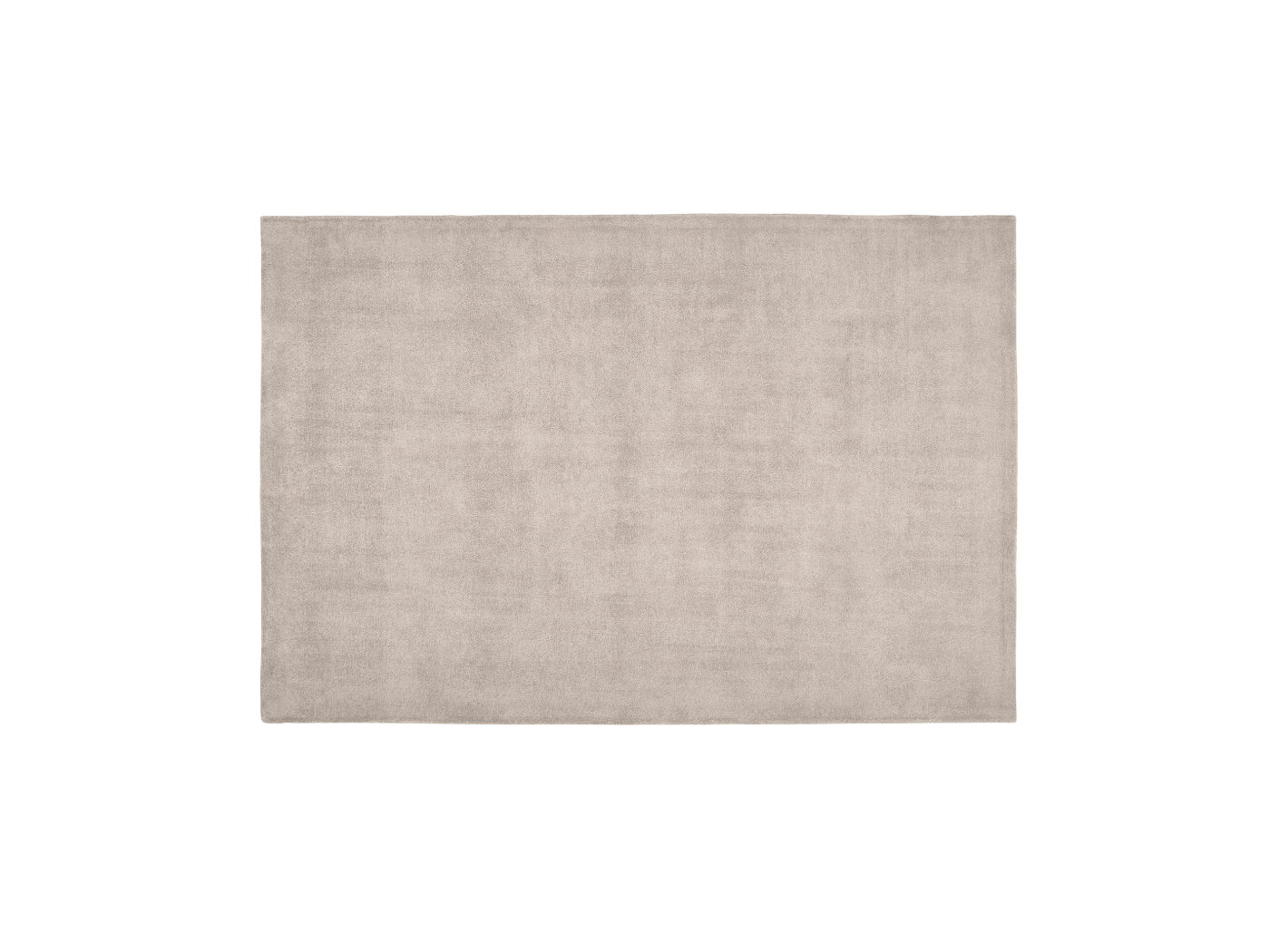 Rectangular beige rug with a plain, soft texture. Simple and elegant design for versatile interior decoration.